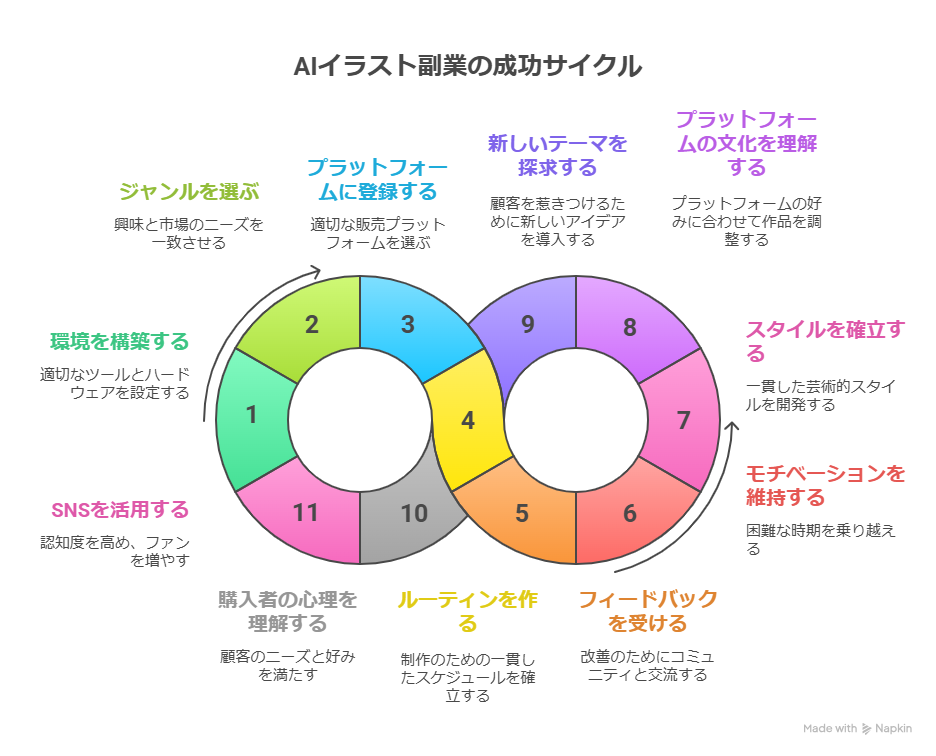 AIイラストを使った副業の始め方とは？成功のコツも紹介