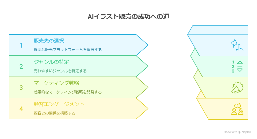 AIイラスト販売で月5万円を目指す始め方ガイド|おすすめの販売先と売れやすいジャンル・伸ばし方まで解説
