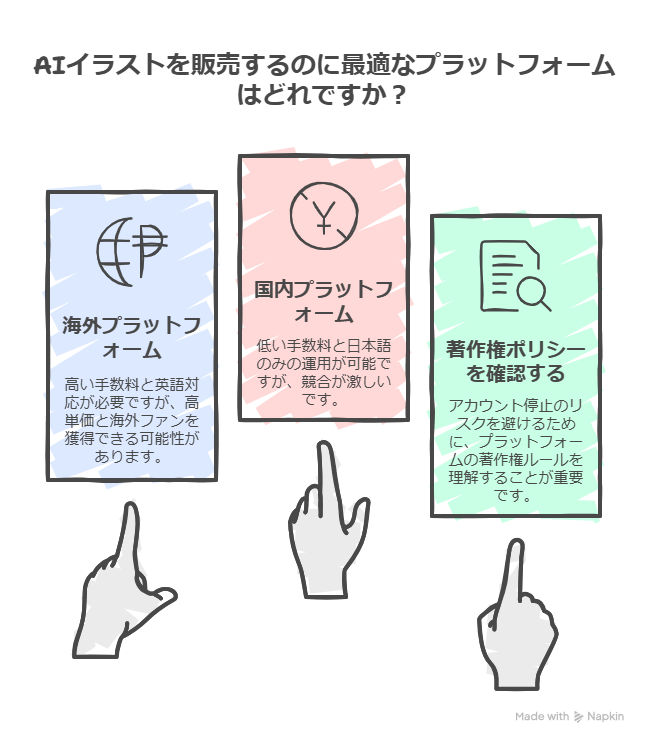 おすすめのAIイラスト販売プラットフォーム比較！選び方も紹介