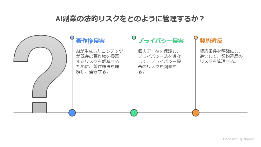 AI副業の法的リスクとは？安全な稼ぎ方を紹介