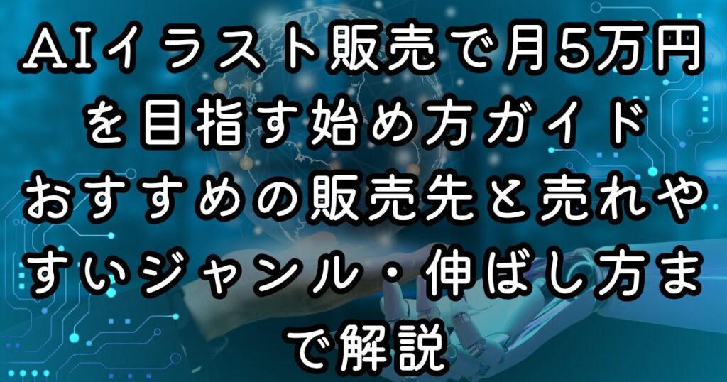 AIイラスト販売で月5万円を目指す始め方ガイド|おすすめの販売先と売れやすいジャンル・伸ばし方まで解説