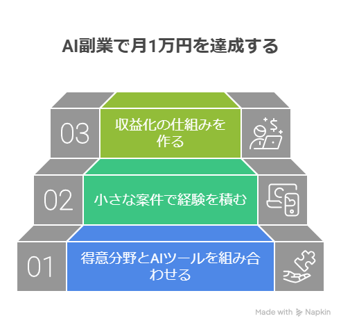 無料で始めるAI副業｜月1万円を目指す3ステップ（初期投資ゼロ）