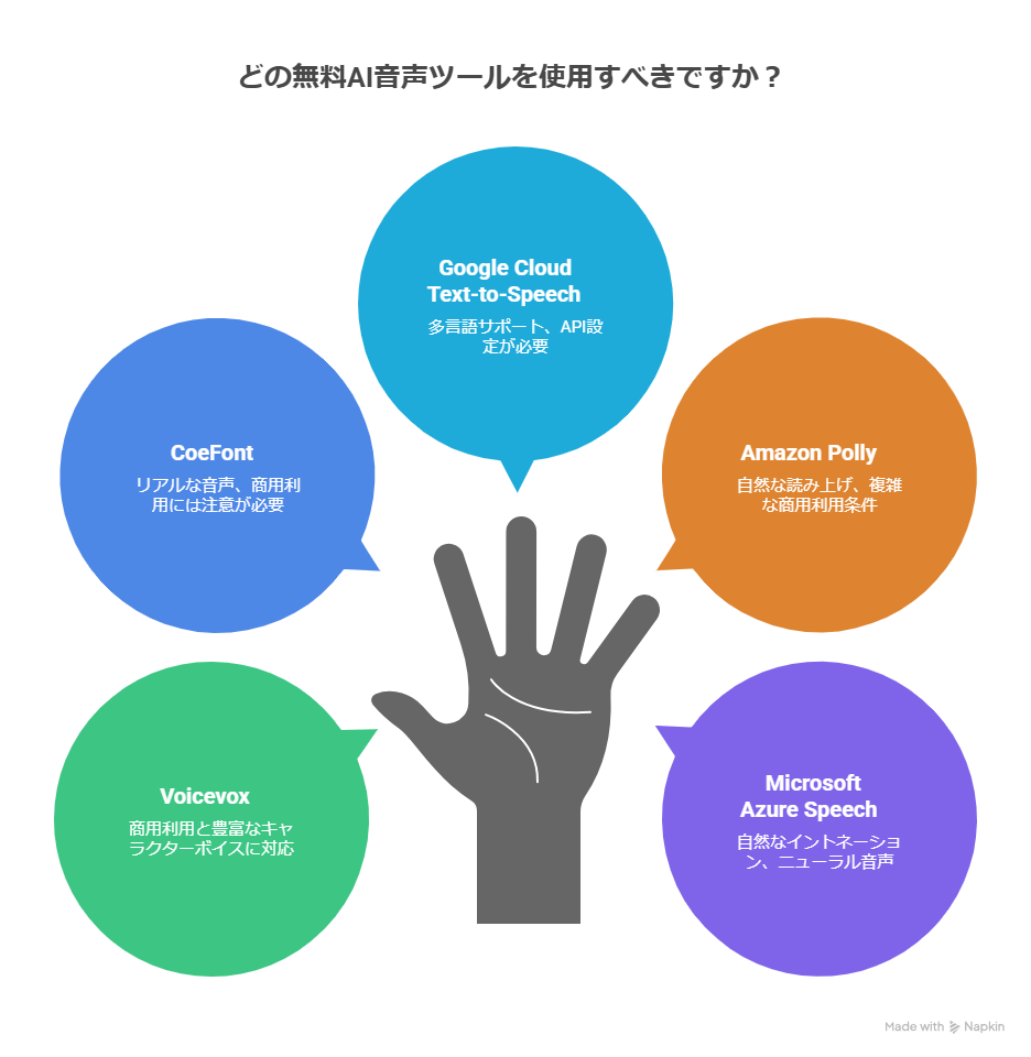無料で使えるAI音声のおすすめツール5選！著作権リスクや安全な使い方も解説