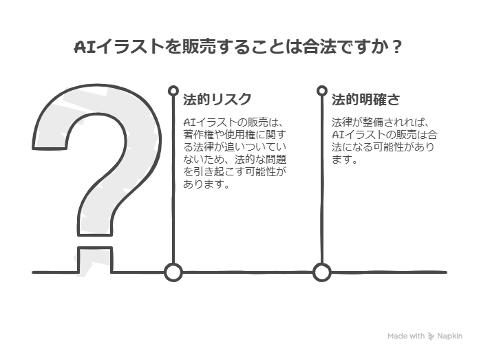 AIイラスト販売が違法になる？知らないと危ない著作権を解説ン