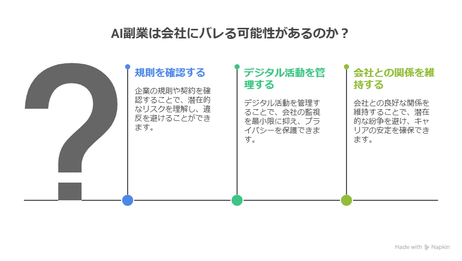 AI副業は会社にバレる？副業禁止規定との関係とバレない方法