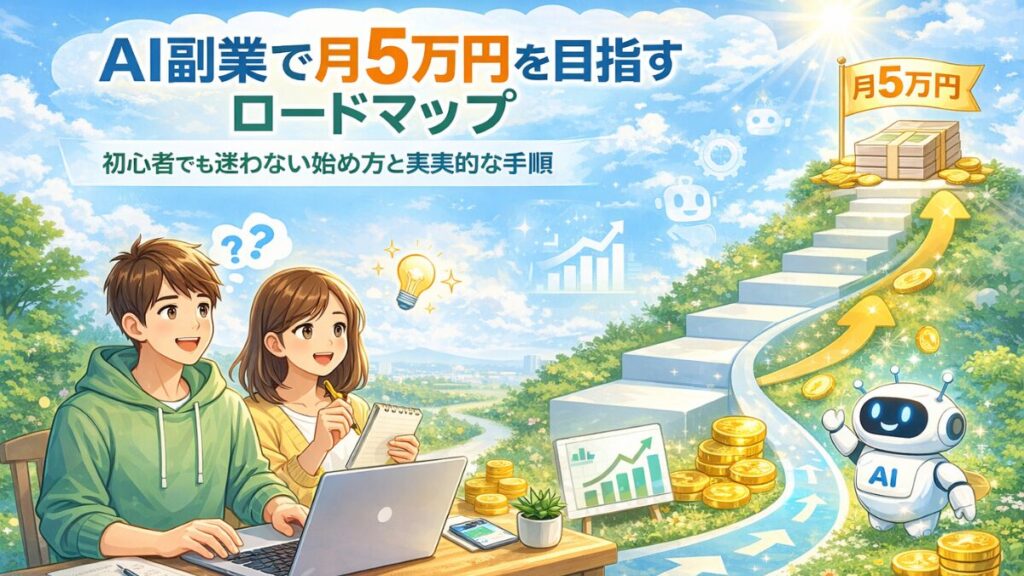 AI副業で月5万円を目指すロードマップ｜初心者でも迷わない始め方と現実的な手順
