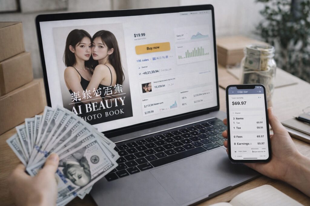 継続の秘訣は、自分なりのルールを作ることだと思います。
AI美女写真集の制作に限らず、作業を続けるためには「やめないための仕組み」が必要です。
AIブログの継続経験が役立ったと感じています。
AI美女写真集は儲かる?未経験から始める副業完全ガイド
AIイラスト販売の始め方ガイド|稼ぎ方・著作権・おすすめツールを完全解説!