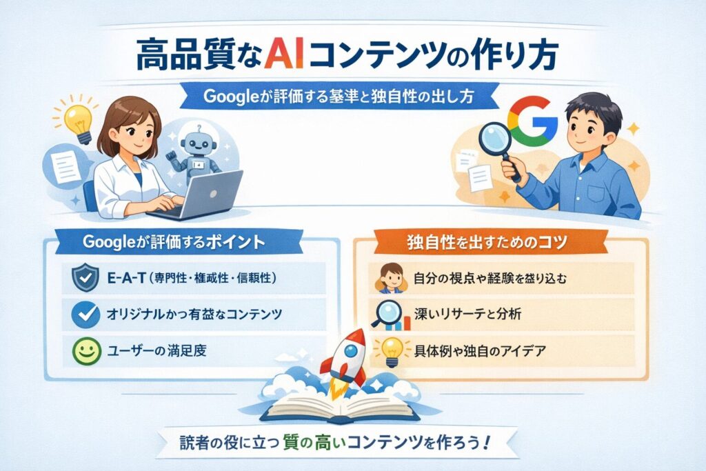 高品質なAIコンテンツの作り方｜Googleが評価する基準と独自性の出し方
