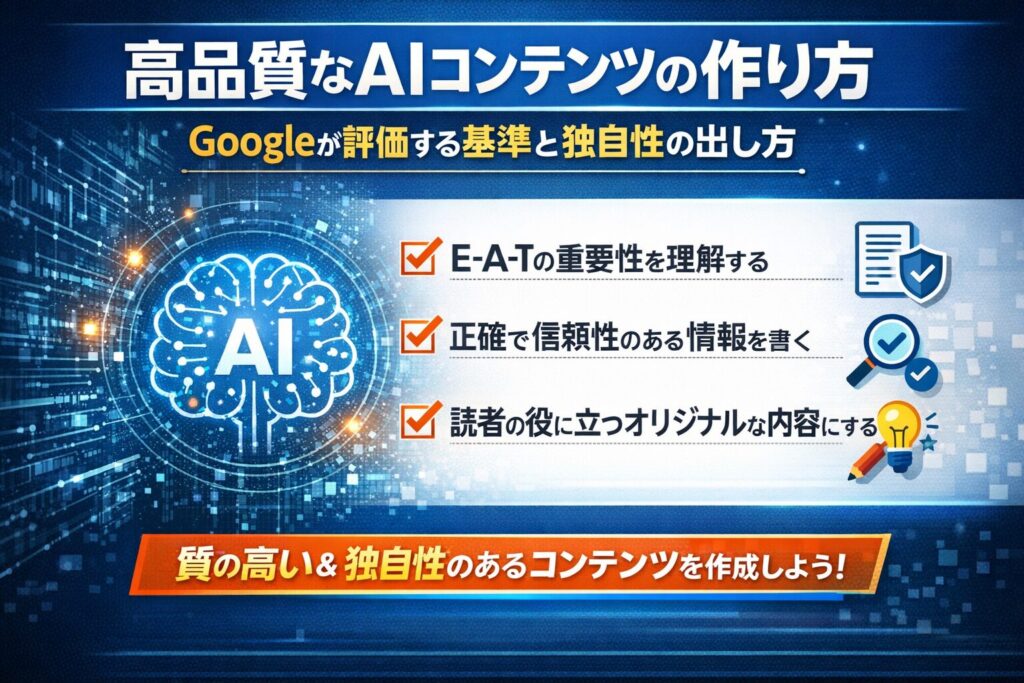 高品質なAIコンテンツの作り方｜Googleが評価する基準と独自性の出し方