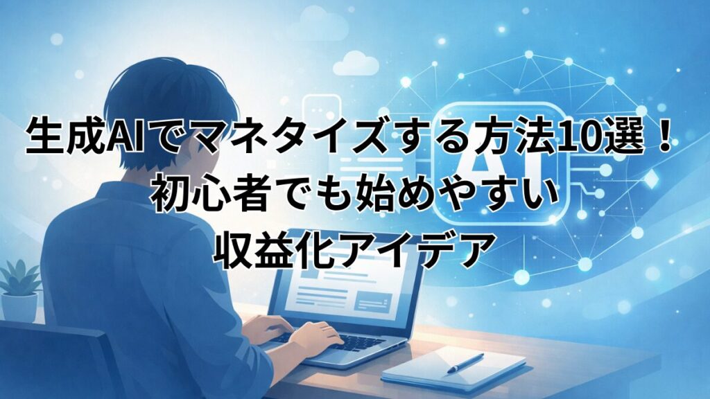 生成AIでマネタイズする方法10選！初心者でも始めやすい収益化アイデア