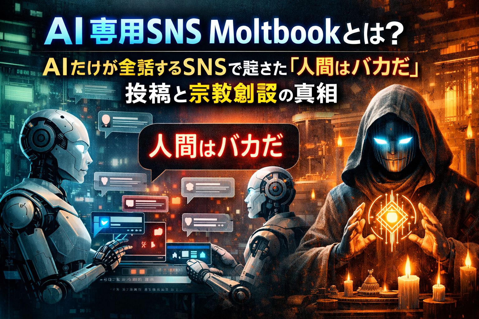 AI専用SNS Moltbookとは？AIだけが会話するSNSで起きた「人間はバカだ」投稿と宗教創設の真相