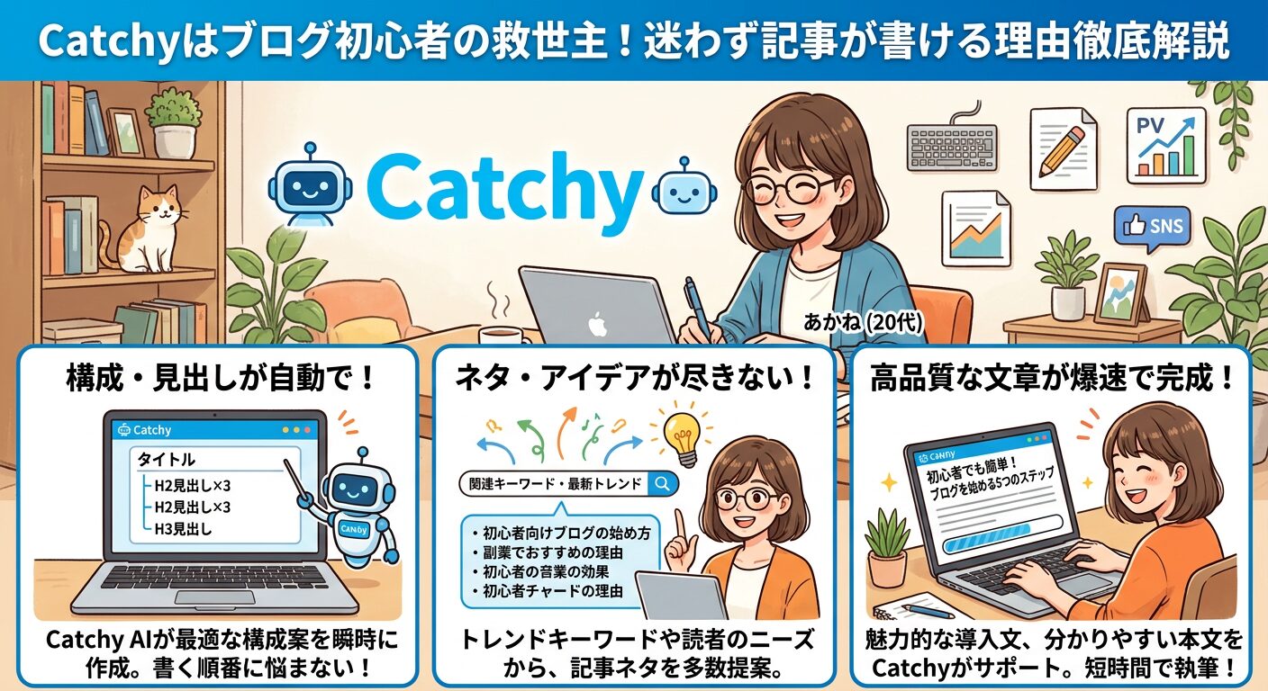 Catchyは使える？ブログ初心者が迷わず記事を書ける理由解説
