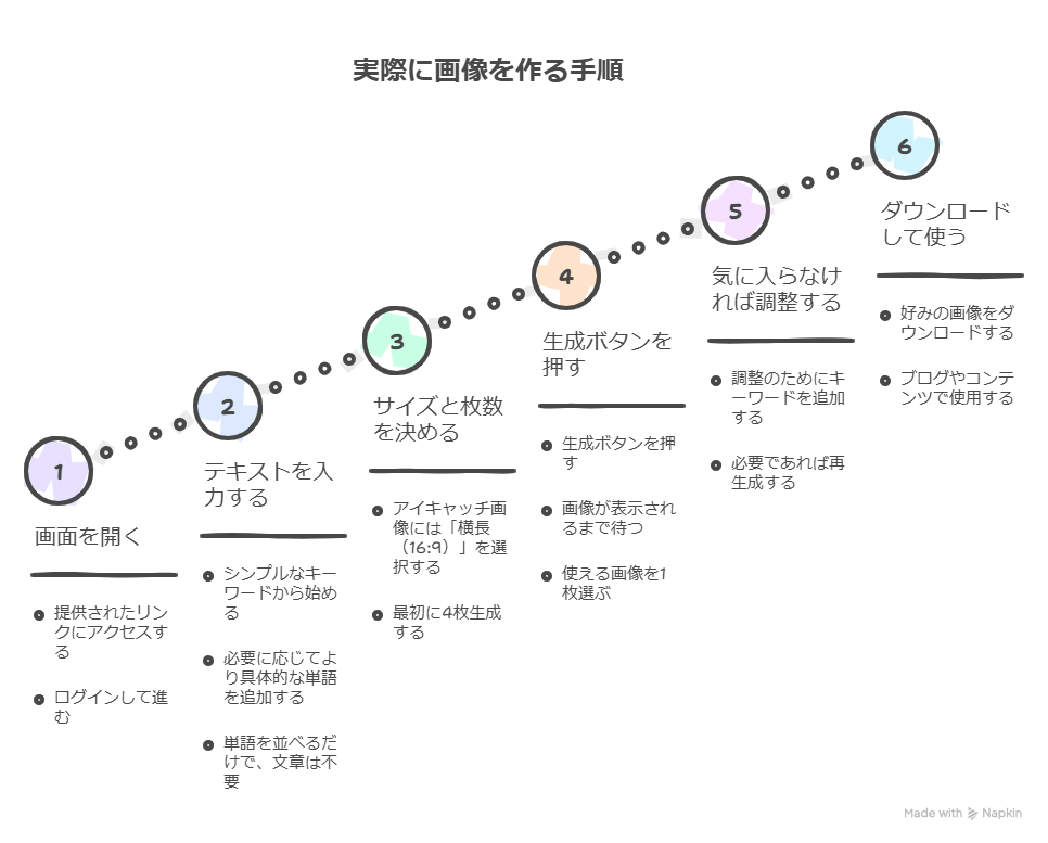 実際に画像を1枚作る手順