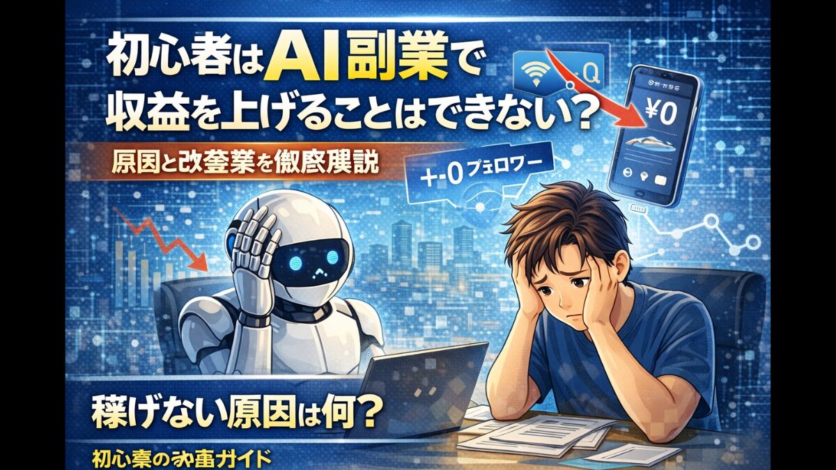 初心者はAI副業で収益を上げることはできない?原因と改善策を徹底解説
