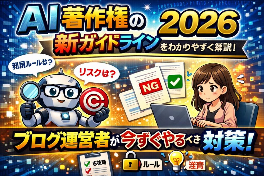 AI著作権の新ガイドライン2026をわかりやすく解説｜ブログ運営者が今すぐやるべき対策
