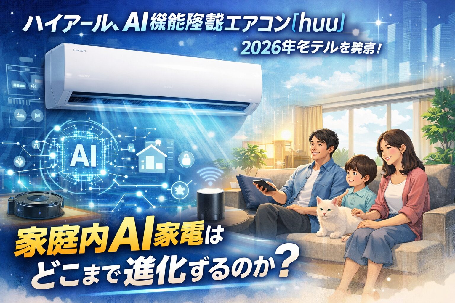 ハイアール、AI機能搭載エアコン「huu」2026年モデルを発表！家庭内AI家電はどこまで進化するのか