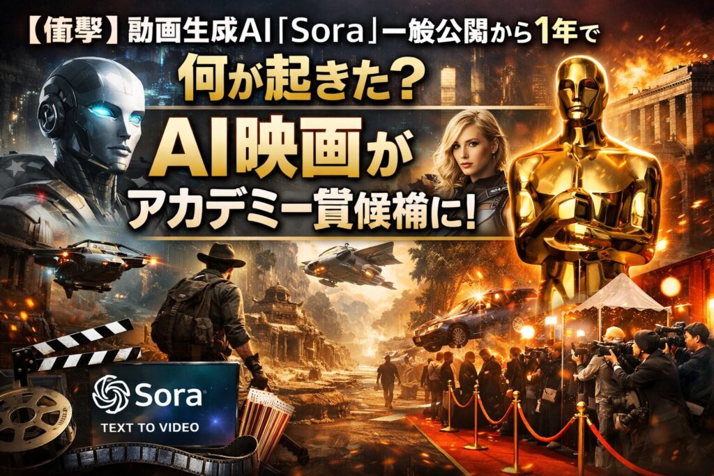 【衝撃】動画生成AI「Sora」一般公開から1年で何が起きた？AI映画がアカデミー賞候補に！