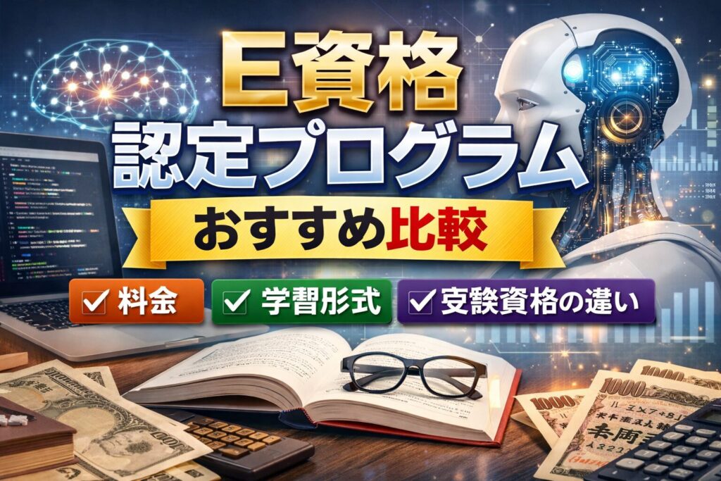 E資格 認定プログラムおすすめ比較｜料金、学習形式、受験資格の違い