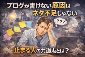 ブログが書けない原因はネタ不足じゃない|止まる人の共通点とは