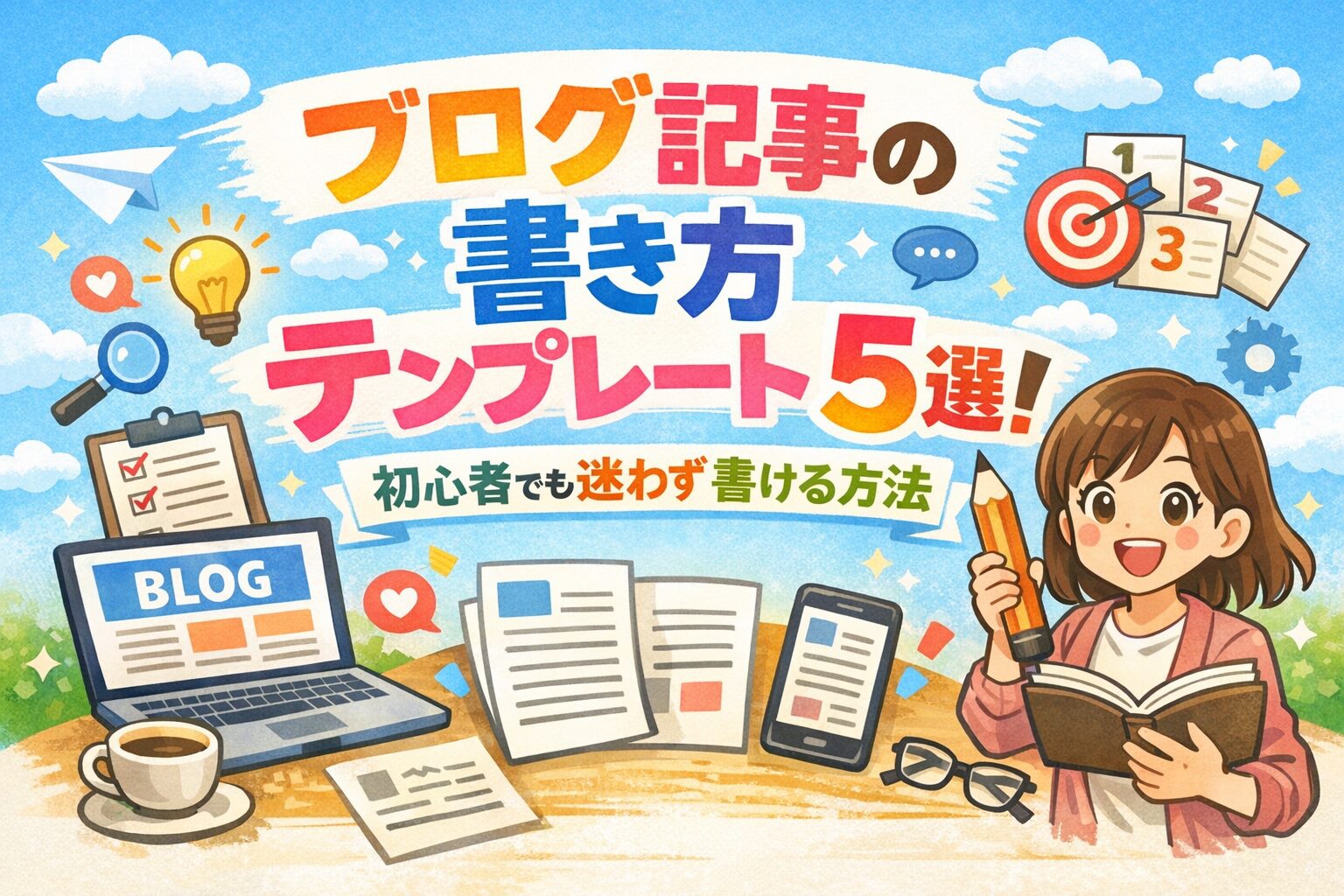 ブログ記事の書き方テンプレート5選！初心者でも迷わず書ける方法